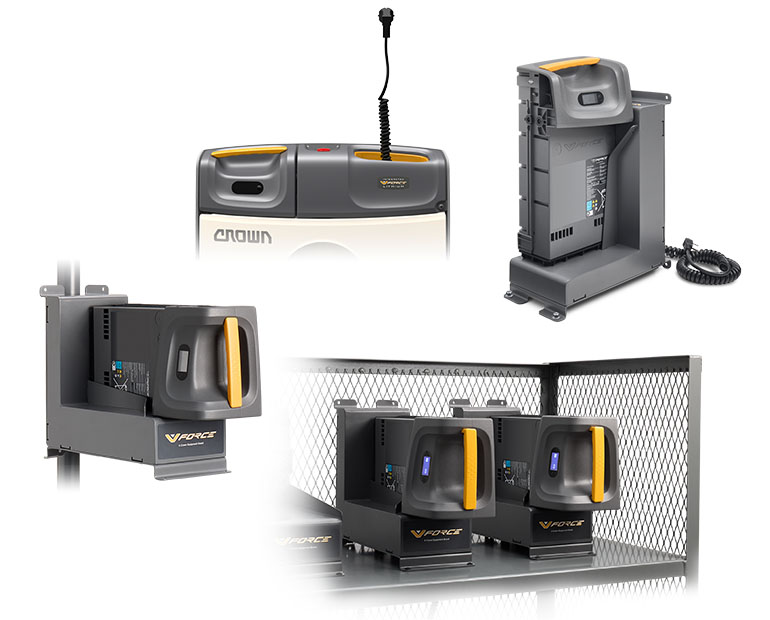 对于 WJ 紧凑型托盘搬运车，有多种充电器可供选择